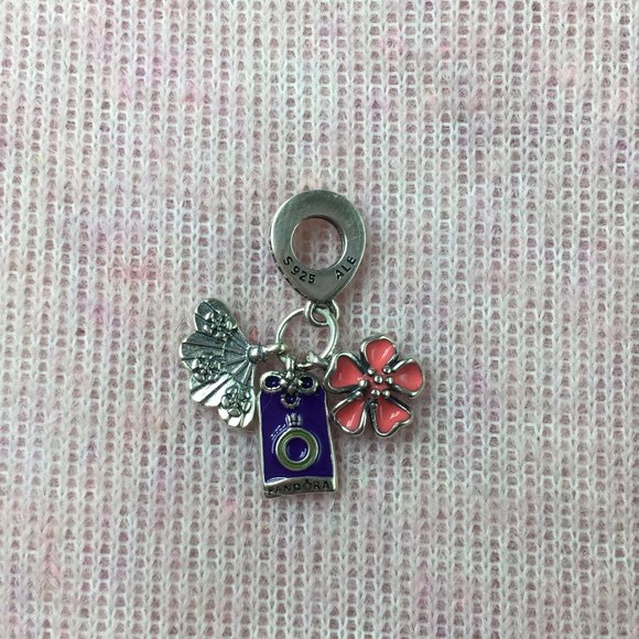 Japanese Sakura Omamori & Fan Dangle Charm - Picture 3 of 4